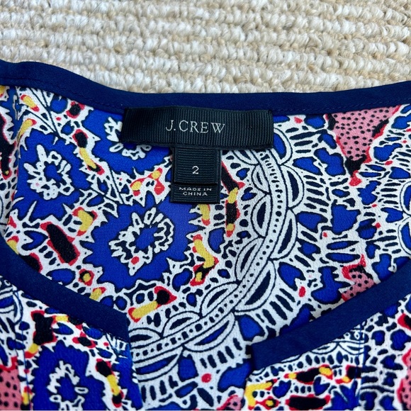 J. Crew Paisley 100% Silk‎ Smocked Waist Women’s Sleeveless Mini Dress Size 2 - Picture 6 of 9